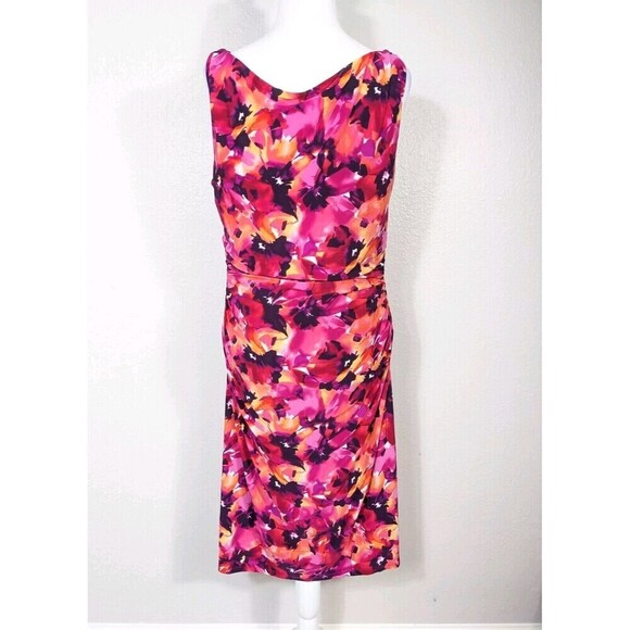 Lauren Ralph Lauren Pink and Orange Floral Midi Dress - Picture 3 of 9